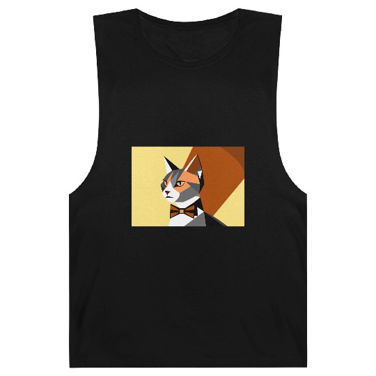 Geometric Cat with Bow Tie Barnard Tanks