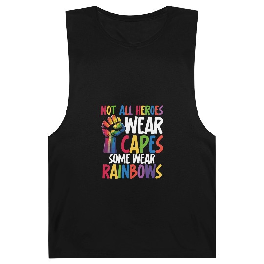 Not All Heroes Wear Capes LGBTQ+ Pride Equality Barnard Tanks