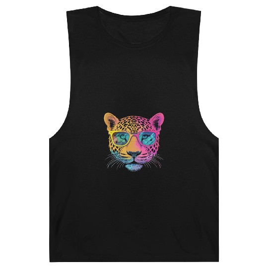 Cheetah Wearing Sunglasses Hipster Style Barnard Tanks
