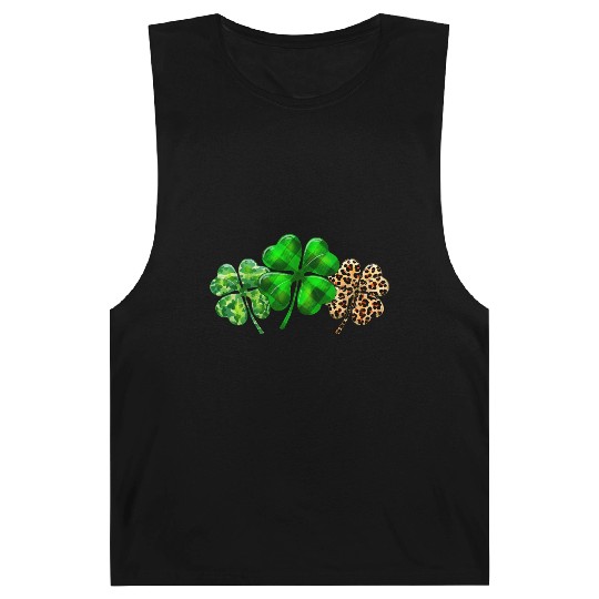 Plaid Shamrock Leopard Camouflage St Patricks Day Barnard Tanks