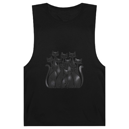 Modern Trendy Cute Suspicious Cats Barnard Tanks
