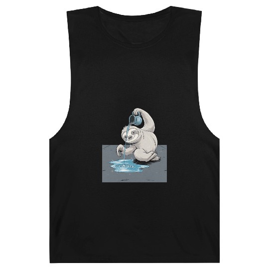 Aquarius Zodiac Sloth Pouring Water with Charm Barnard Tanks