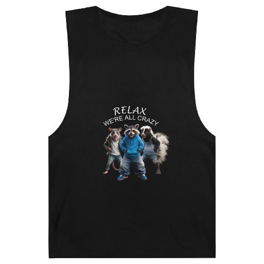 RELAX, WE'RE ALL CRAZY, STREET CATS PREPPY Barnard Tanks