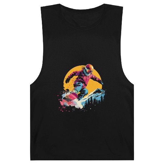 Snowboarder Synthwave Barnard Tanks