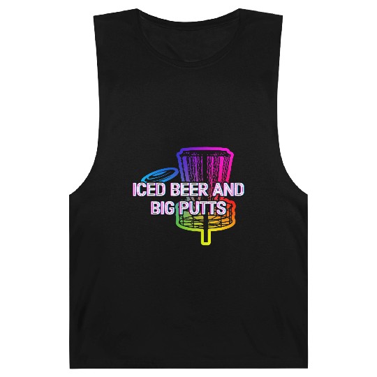 Iced Beer and Big Putts Disc Golf Beer Lover Barnard Tanks