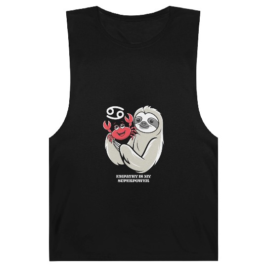 Empathy Is My Superpower: Cancer Zodiac Sloth Barnard Tanks