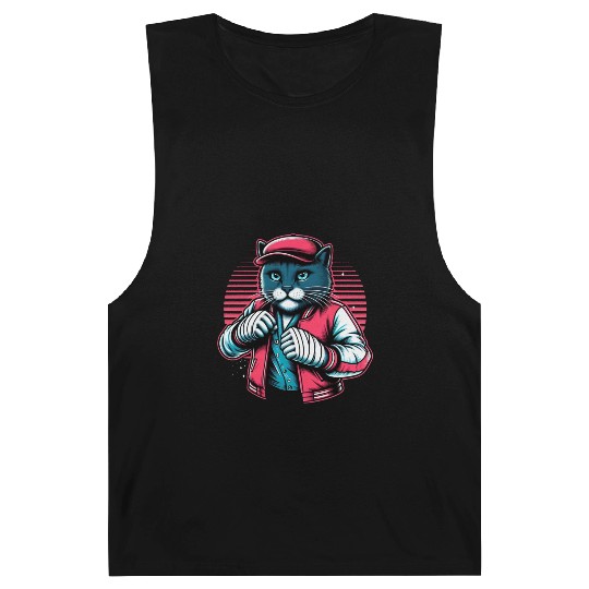 Vintage Street Fighter Cat #Vintage #Streetwear Barnard Tanks