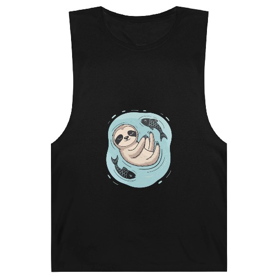 Pisces Zodiac Sloth Relaxing with Fish Dreams Barnard Tanks