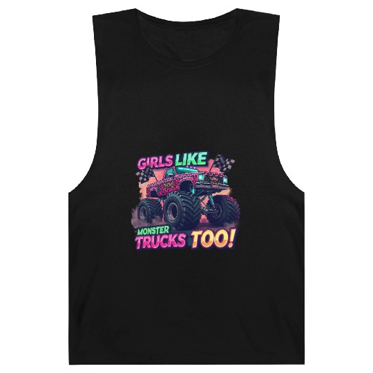 Girls Love Monster Trucks Design Barnard Tanks