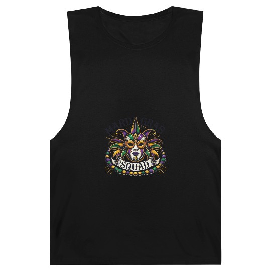 Mardi Gras Squad Mask Beads Festival Spirit Barnard Tanks