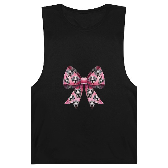 Coquette Bow Great Dane Dog Mom Pattern Pink Barnard Tanks