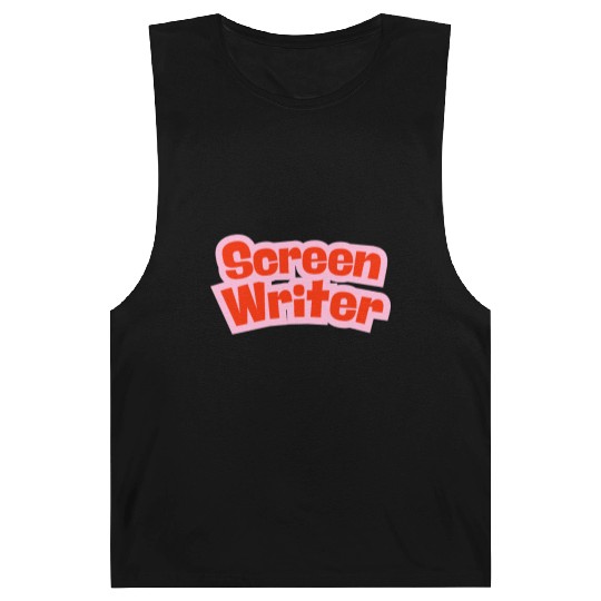 Screen Writer Red Text with Pink Border Barnard Tanks