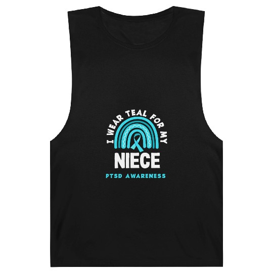 I Wear Teal for My Niece PTSD Awareness Barnard Tanks