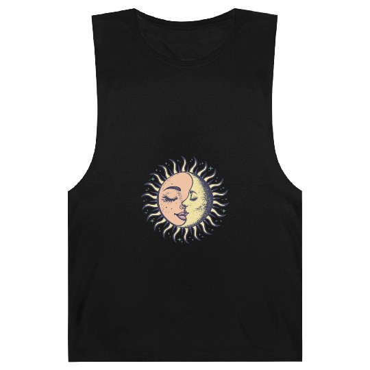 Boho Sun Moon Spirituality Sun Face Barnard Tanks