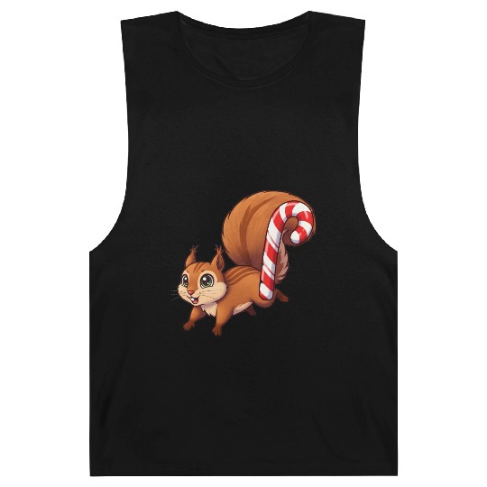 A squirrel with a candy cane tail. Barnard Tanks