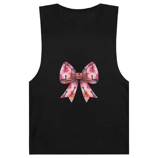 Coquette Bow Guitar Mom Guitarist Mothers Day Pink Barnard Tanks