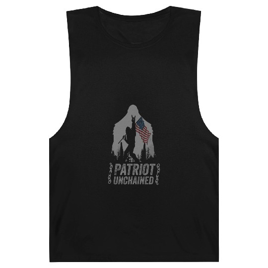 Dark Patriot unchained quote Sasquatch US flag Barnard Tanks