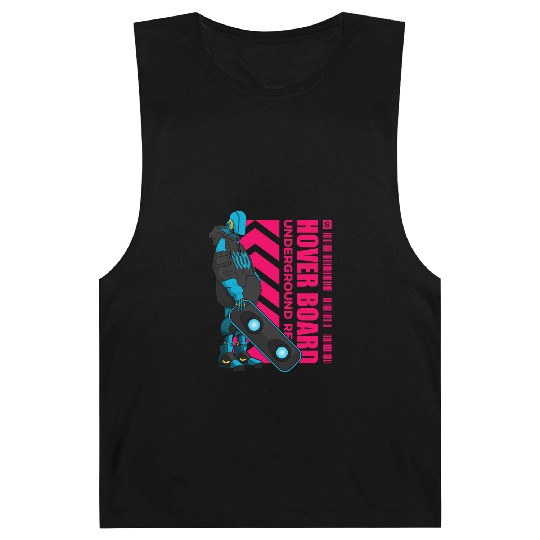 Cyberpunk Hoverboard Rebel – Futuristic Streetwear Barnard Tanks