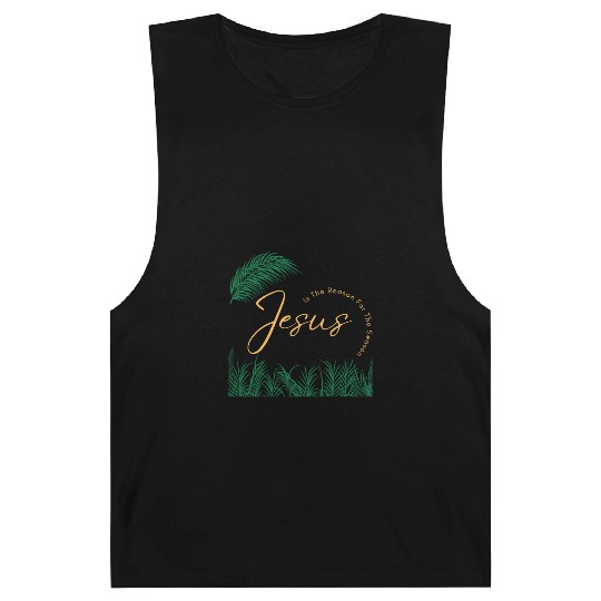 Jesus Is The Reason For The Season - Gold Text Barnard Tanks