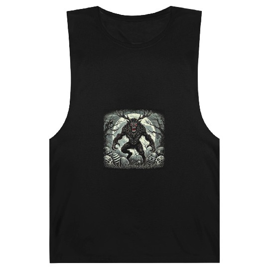 Wendigo Monster Deer Easter Werewolf Creepy Barnard Tanks