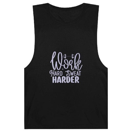 Work Hard Sweat Harder Motivational Gym Workout Barnard Tanks