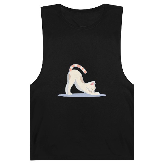 cute cat in the classic yoga stretching pose Barnard Tanks
