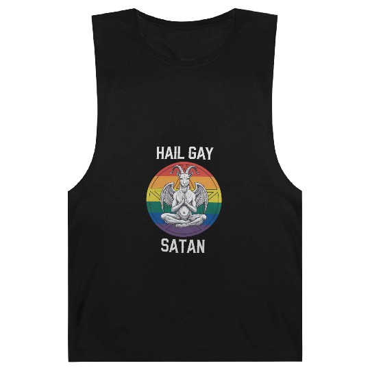 Hail Gay Satan Funny Goth Gothic Goat LGBTQ Barnard Tanks