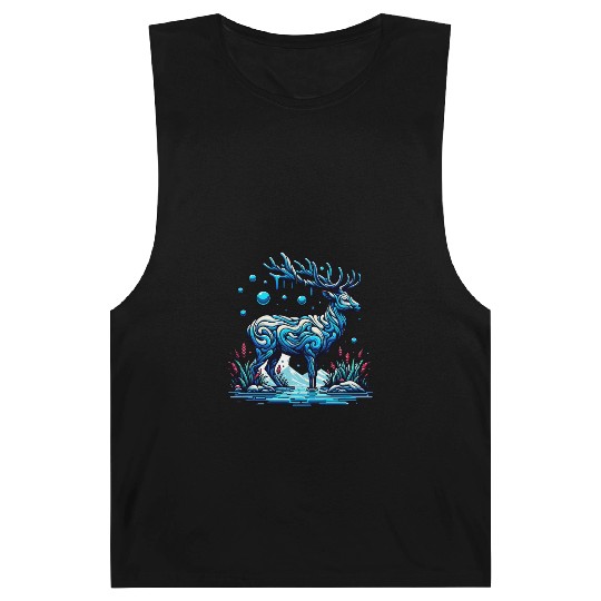 Majestic Blue Deer in Enchanted Forest Barnard Tanks