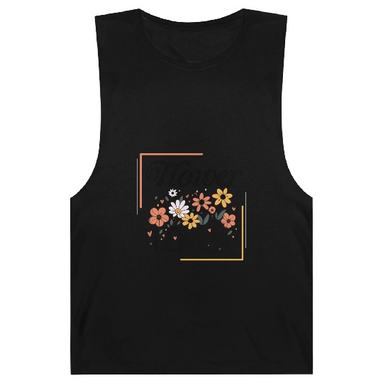 Flower Lover Colorful Floral Design text Art Barnard Tanks