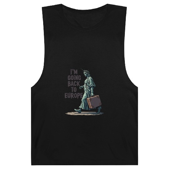 Funny Statue of Liberty USA America Sarcasm Barnard Tanks