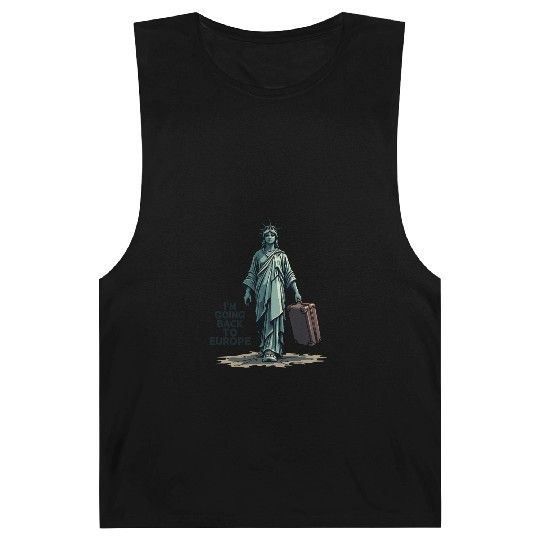 Funny Statue of Liberty USA America Sarcasm Barnard Tanks