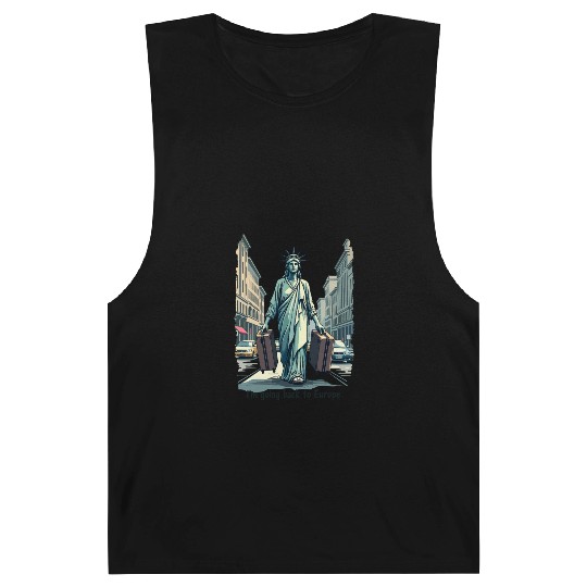 Funny Statue of Liberty USA America Sarcasm Barnard Tanks