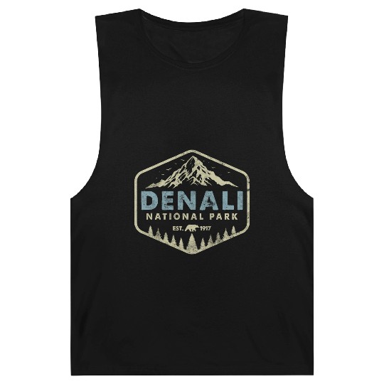 Retro Denali National Park Mountains Nature Hiking Barnard Tanks