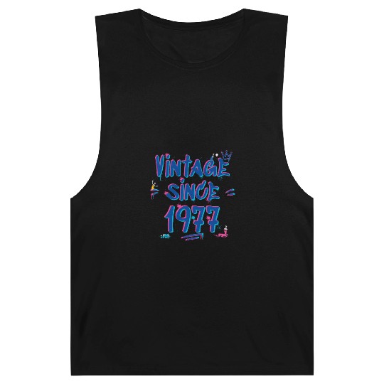 Vintage 1977 Graffiti Glitch - 48 Years of Style Barnard Tanks