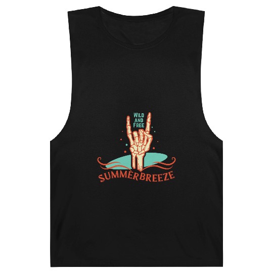 Wild And Free Summer Breeze Skeleton Hand Barnard Tanks
