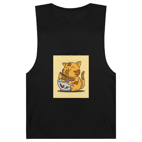 I Love Ramen Cat - Cute Anime Style Japanese Food Barnard Tanks
