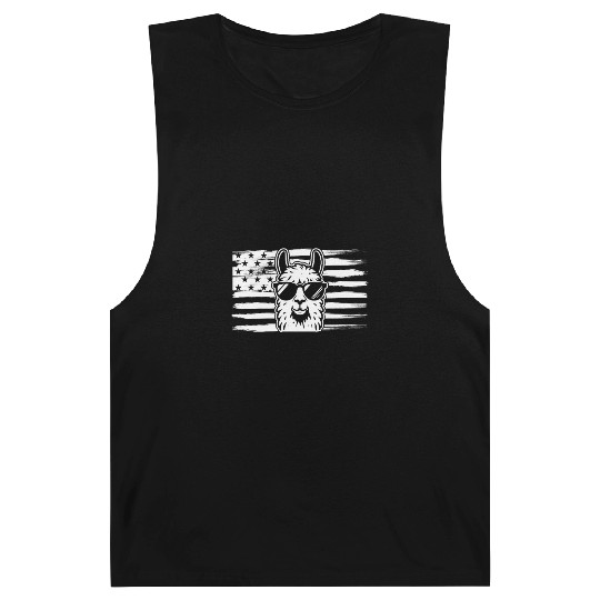 Alpaca Llama US Flag Llama Barnard Tanks