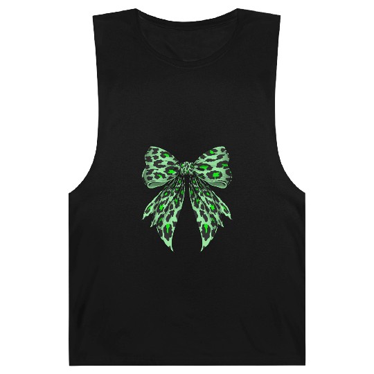 Coquette Bow Cheetah Animal Pattern Lime Green Barnard Tanks