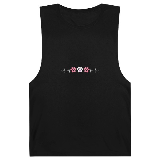Lesbian Heartbeat Paw Prints Cute Pet Pride Love Barnard Tanks