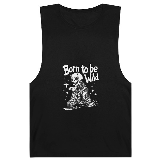 Born to Be Wild - Skull Devil on Scooter Barnard Tanks