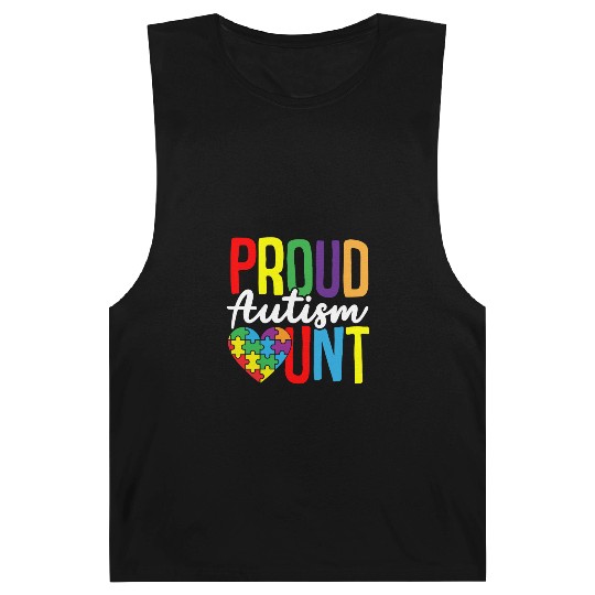 Autism Puzzle - Proud Autism Aunt Barnard Tanks