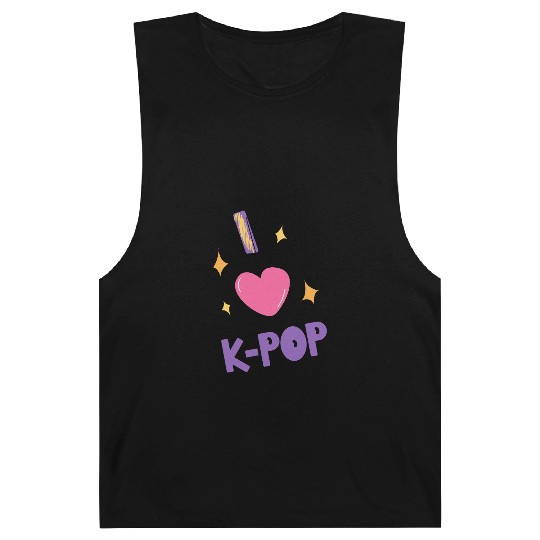 I Love K-Pop | Cute Korean Music Fan Aesthetic Des Barnard Tanks