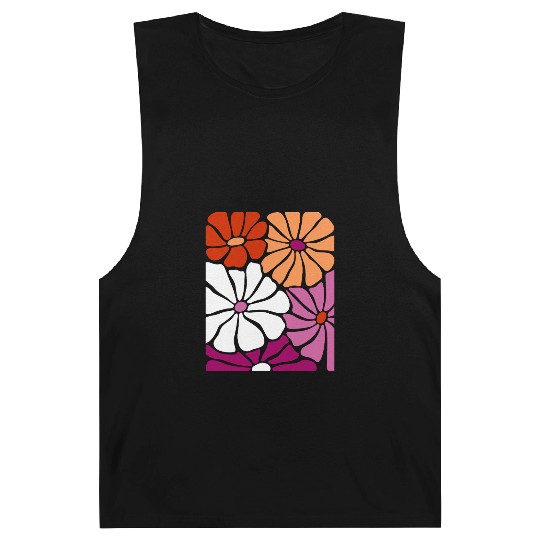 Colorful Floral Lesbian Pride Art Barnard Tanks