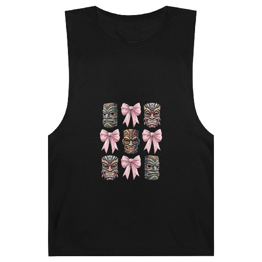 Coquette Bow Tiki Luau Hawaiian Hawaii Tiki Mask Barnard Tanks