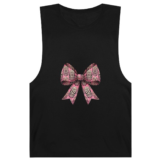 Coquette Bow Tiki Luau Hawaiian Hawaii Tiki Mask Barnard Tanks