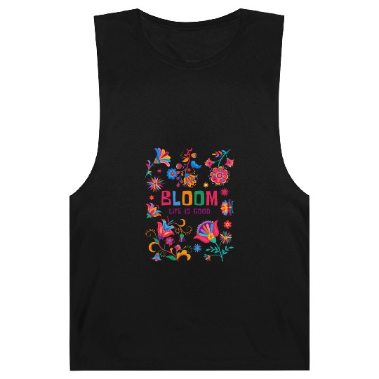 Bloom Life is Better - Colorful Floral Boho Design Barnard Tanks