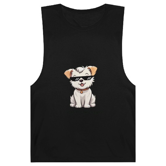 Gold White Hand Drawn Running Cat Barnard Tanks remov