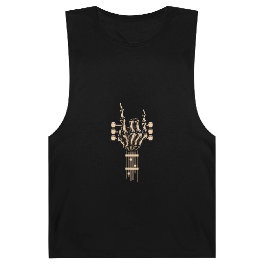 Rock n Roll Skeleton Guitar Music Lover Barnard Tanks