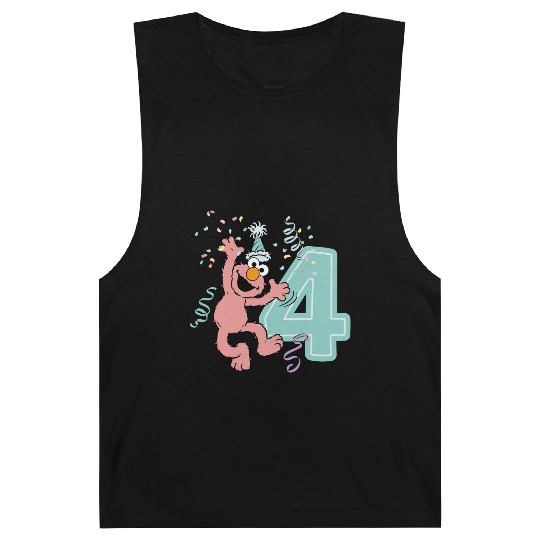 Sesame Street Birthday Design With Elmo 4 Years Barnard Tanks