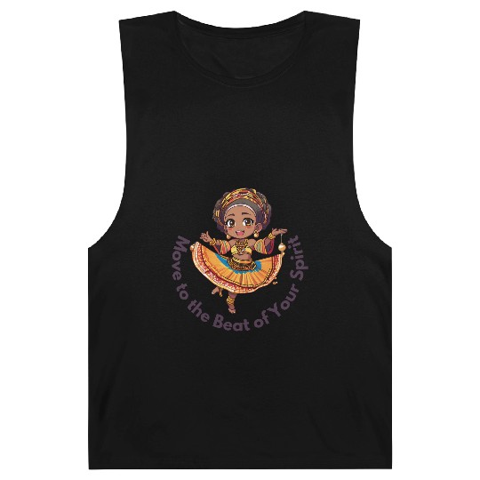 Chibi Afro Dancer – Spirit in Motion Barnard Tanks